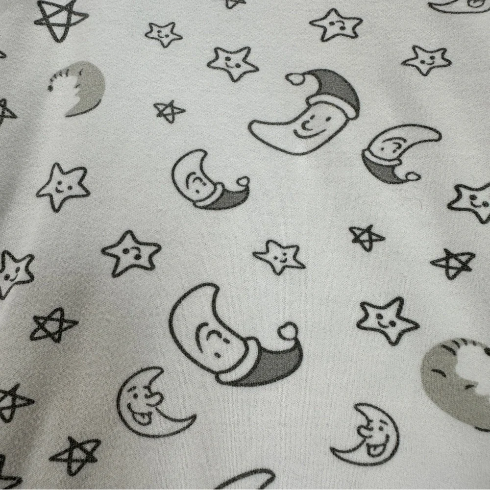Mosebears Sleeveless Baby Sleep Sack with Moon and Star Print Sz M 6-12M